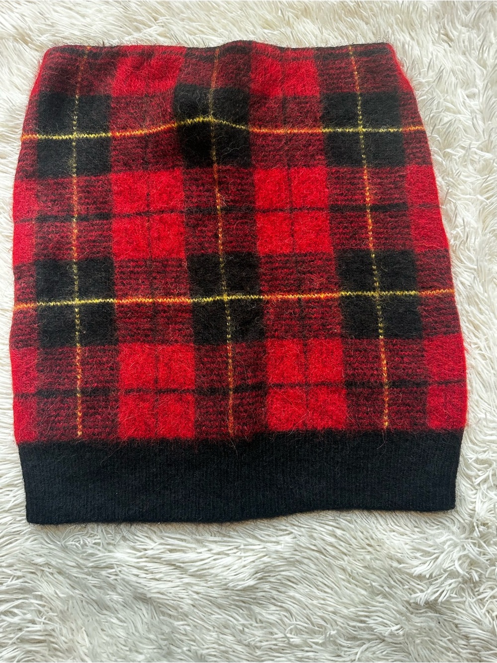 Ralph Lauren Red and Black Plaid Wool Skirt NWT